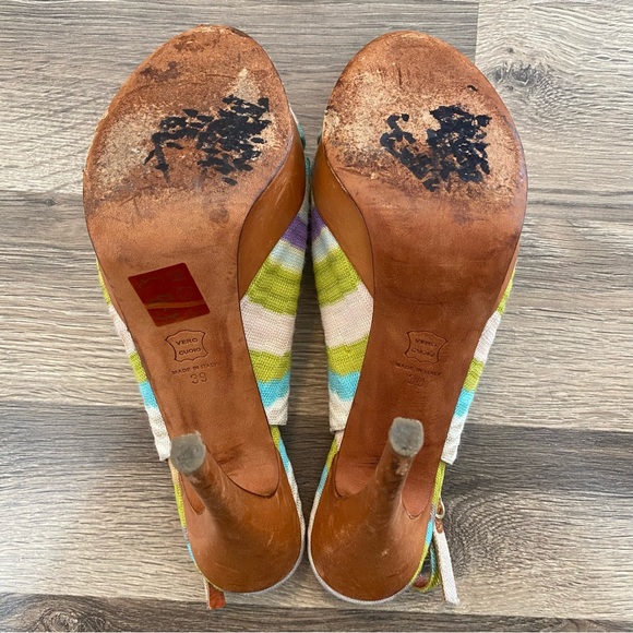 Missoni Slingback Peep Toe Pump Heels - Picture 10 of 11